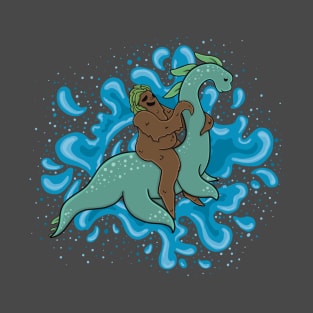 Sasquatch riding a Nessie T-Shirt