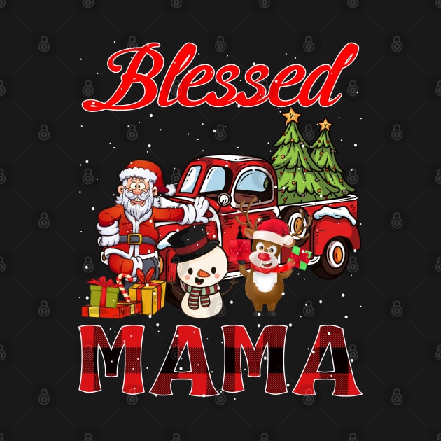 Blessed Mama Red Plaid Christmas by intelus