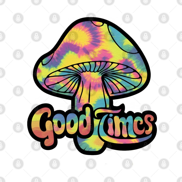 "Glowing Tie-Dye Magic Mushroom"- Retro Cute Hipster Shrooms by stickercuffs