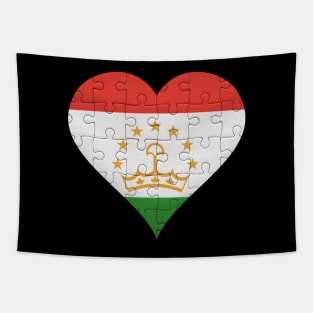 Tajikistani Jigsaw Puzzle Heart Design - Gift for Tajikistani With Tajikistan Roots Tapestry