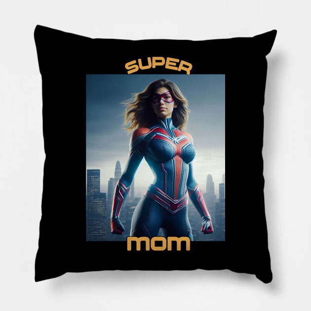 Super Mom Pillow by Print Forge