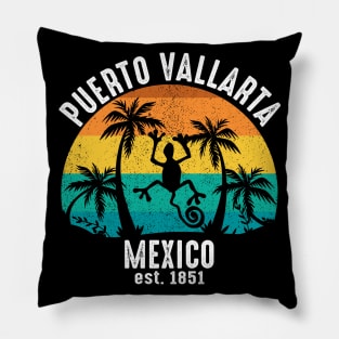 Puerto Vallarta Iguana Beach Palm Trees Pillow