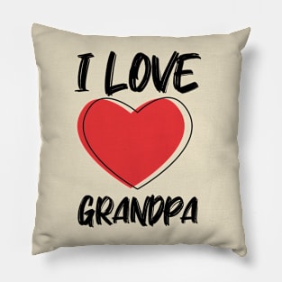 I Love Grandpa with Red Heart Pillow