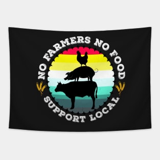 No Farmers No Food Support local Graphic Design Tapestry