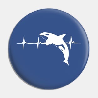 Funny Orca Heartbeat Design Killer Whale Pin