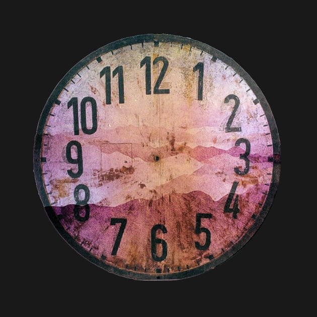 Clock face - Smoky Mountains Grunge Dusky Pink Option by WesternExposure
