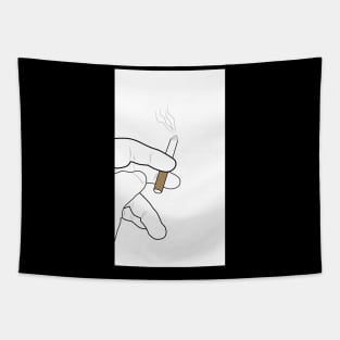 Hands holding Cigarettes Tapestry