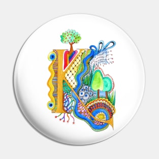 K - an illuminated letter Pin