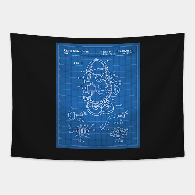 Retro Toys Patent - Kids Toy Childrens Bedroom Art - Blueprint Tapestry by patentpress