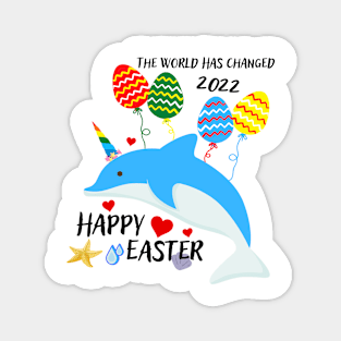 Happy Easter 2022 Delphine Unicorn Magnet