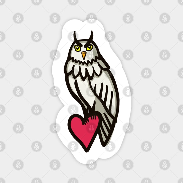 owl and heart Magnet by ThomaeArt