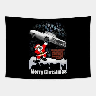 Dabbing Santa Clause Merry Impala Vert Donk Snowing Christmas Tapestry