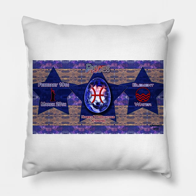 Zodi-Egg Pisces with background v1 Pillow by ajbruner77