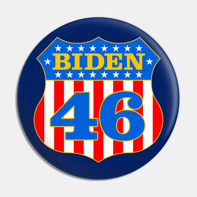 Biden 46 Patriotic Shield Pin by MotiviTees