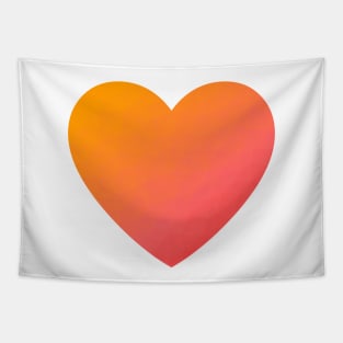 Orange to Coral Subtle Geometric Gradient Heart. Tapestry