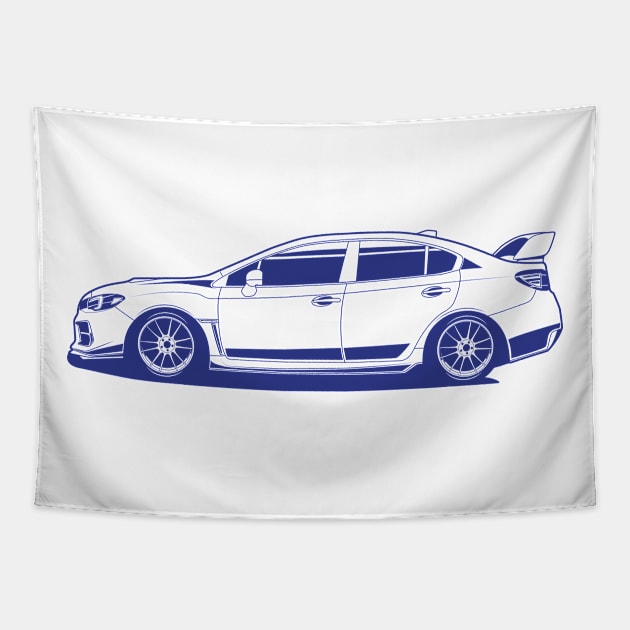 Subie classic blue print Tapestry by R.autoart