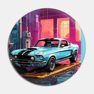 Classic American Shelby Blue Muscle Car Pin