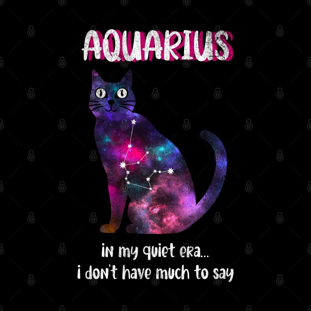 Aquarius Cat In My Quiet Era Zodiac Sign Astrology Birthday by Lavender Celeste