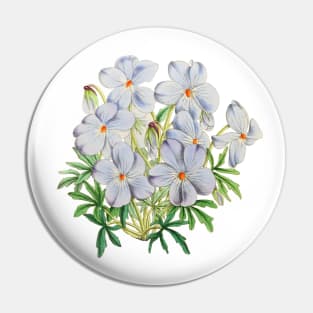 A Bouquet of Violets Vintage Botanical Illustration Pin