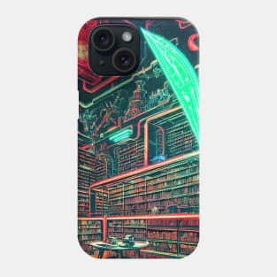 Neon Space Library Phone Case