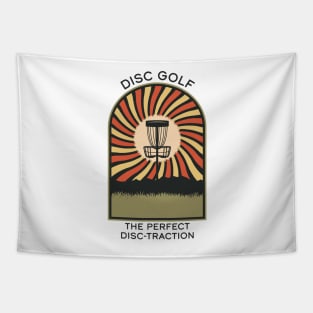 Disc Golf The Perfect Disc-traction | Disc Golf Vintage Retro Arch Mountains Tapestry