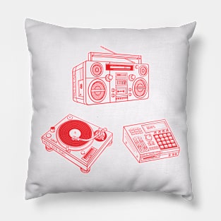 Boombox, Beat Maker, Turntable (Red Lines) Analog / Music Pillow