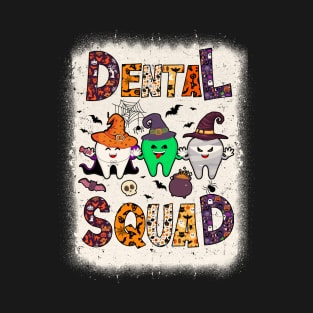 Funny Dental Squad Spooky Dentist Tooth Halloween Costume T-Shirt