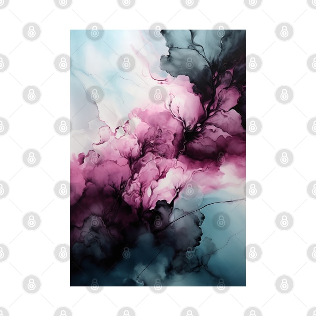 Midnight Rose - Abstract Alcohol Ink Art by inkvestor