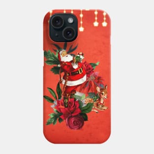 Funny Santa Claus with cute fawn Phone Case