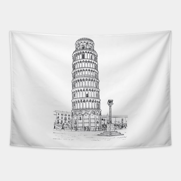 Leaning Tower of Pisa Tapestry by StefanAlfonso