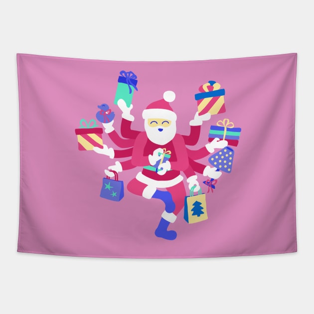 Dancing Pastel Shiva Claus Tapestry by XOOXOO