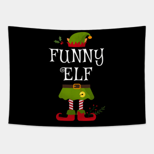 Funny Elf Shirt , Family Matching Group Christmas Shirt, Matching T Shirt for Family, Family Reunion Shirts Tapestry