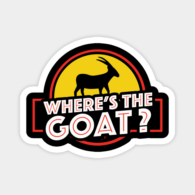 Where's the Goat? Jurassic Park Magnet by tabners