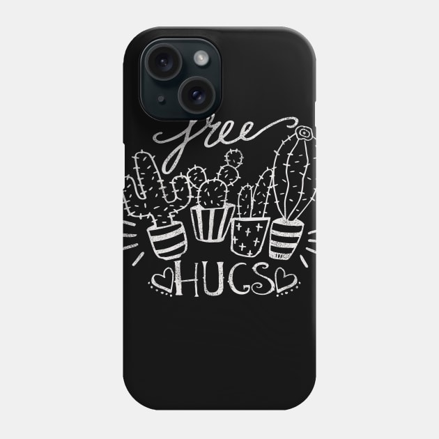 Free Hugs Simple Cactus Doodle Phone Case by VBleshka