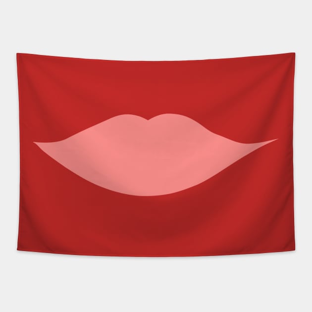 Pink lips Tapestry by helengarvey