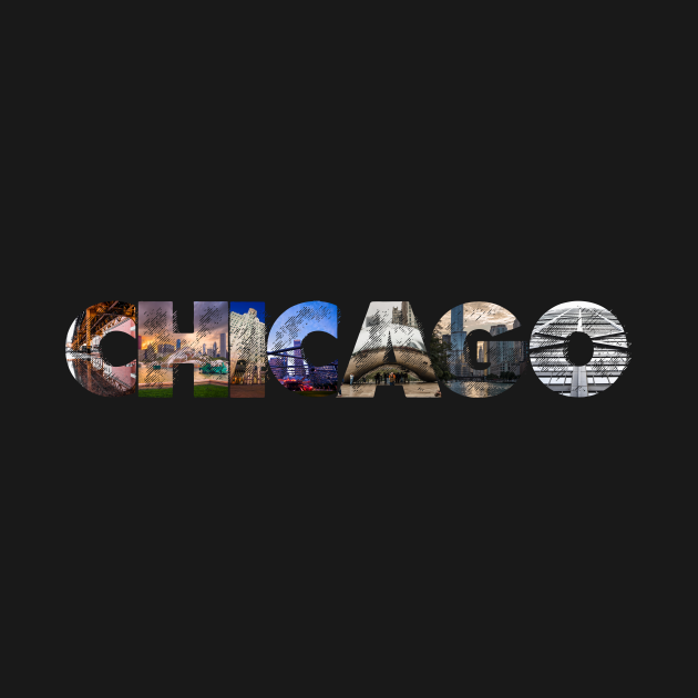 Chicago - Name with Points of Interest - Chicago - Long Sleeve T-Shirt