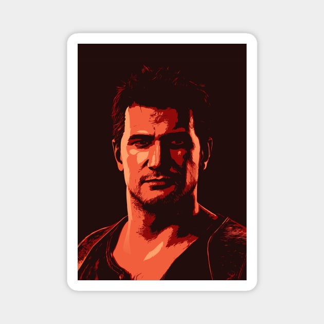 Nathan Drake Uncharted Retro Style Magnet by Creativedy Stuff