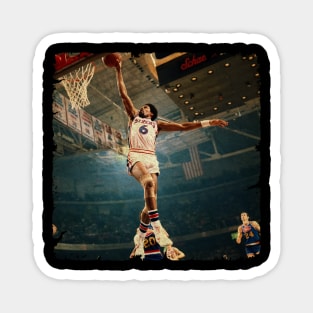 Julius Erving Flying High in 1974 Magnet