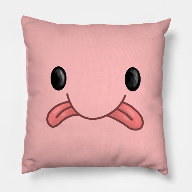 Blob Fish Face Pillow by psychoprints