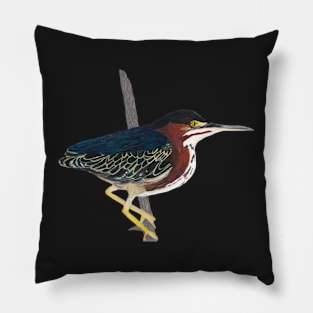 Green Heron Pillow