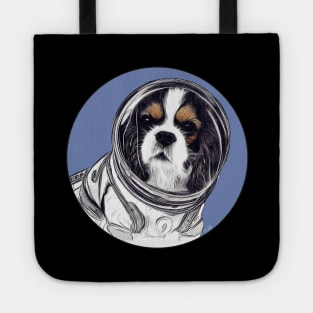 Cavalier King Charles Dog in Space Pencil Drawing Tote