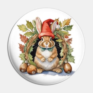 Christmas rabbit Pin