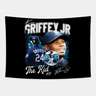 Ken Griffey Jr The Kid Basketball Legend Signature Vintage Retro 80s 90s Bootleg Rap Style Tapestry