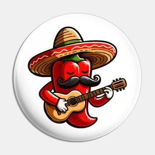 Red Hot Chilli Pepper Funny Cinco De Mayo Fiesta Pin