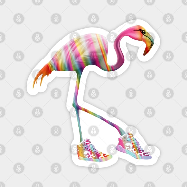 Raimbow Flamingo and shoes  sneakers Magnet by Collagedream