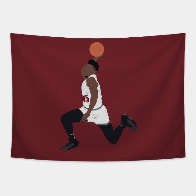 Donovan Mitchell Slam Dunk (Cavs) Tapestry by rattraptees