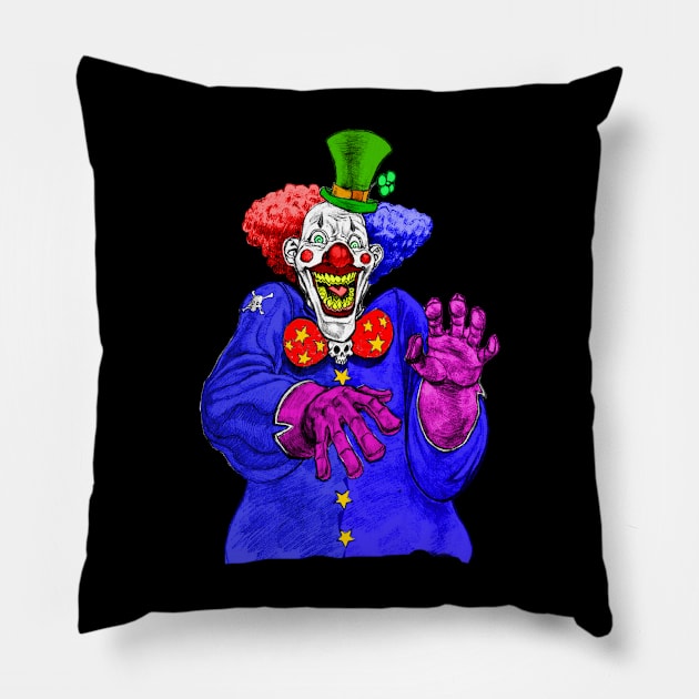 Hat clown creepy Pillow by richercollections