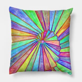 Patterns spiral abstract rainbow art Pillow