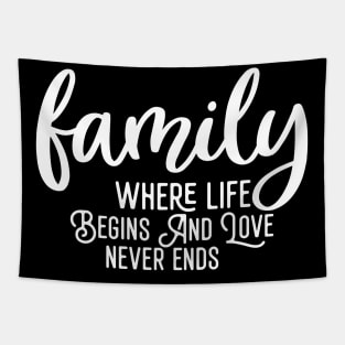 Family Where Life Begins And Love Never Ends Tapestry