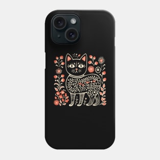 Lino Cut Cat Phone Case